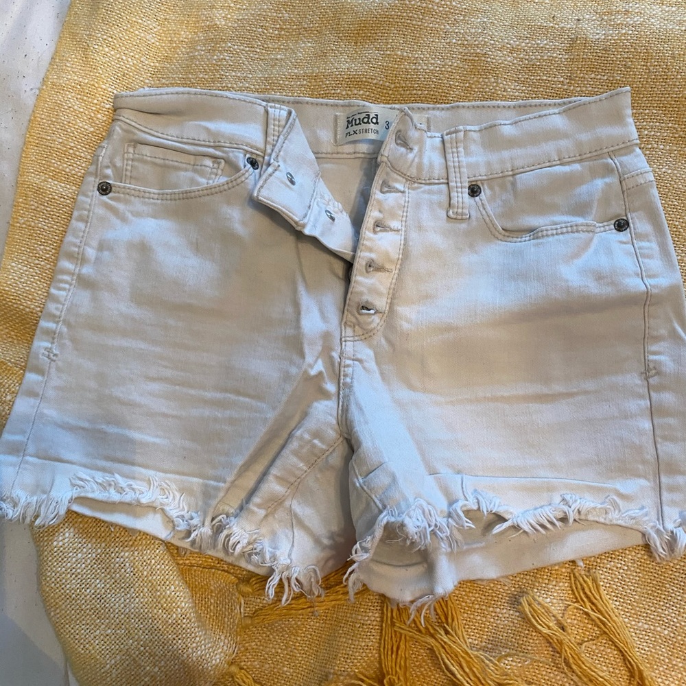 High Waisted White Shorts